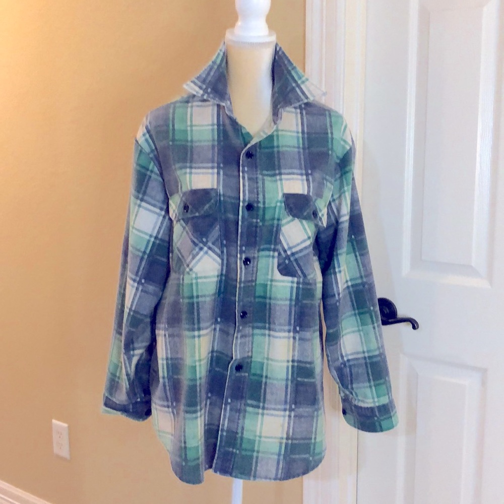 Plaid vintage flannel shirt from Sears and Robuck. Size L
